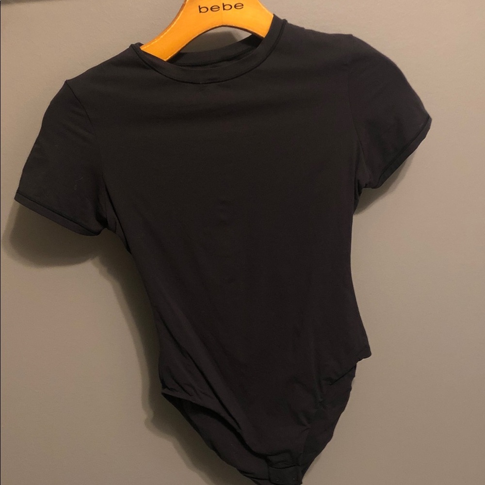 SKIMS Black Short Sleeve Bodysuit